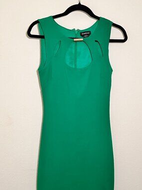 Green Bebe mini dress with cutout detail
